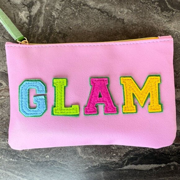 Colorful Faux Leather Glam Zipper Bag Travel Pouch Cosmetics Bag Storage - Picture 3 of 5